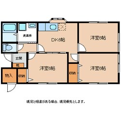 アサヒハイツ知久平6の物件間取画像